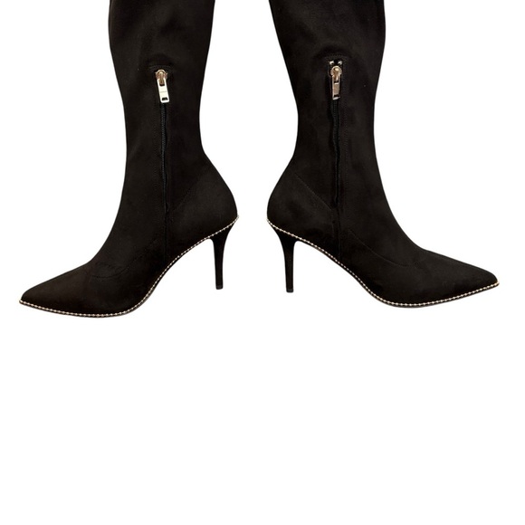 Elegant Black Knee-High Women's Boots - Picture 7 of 10